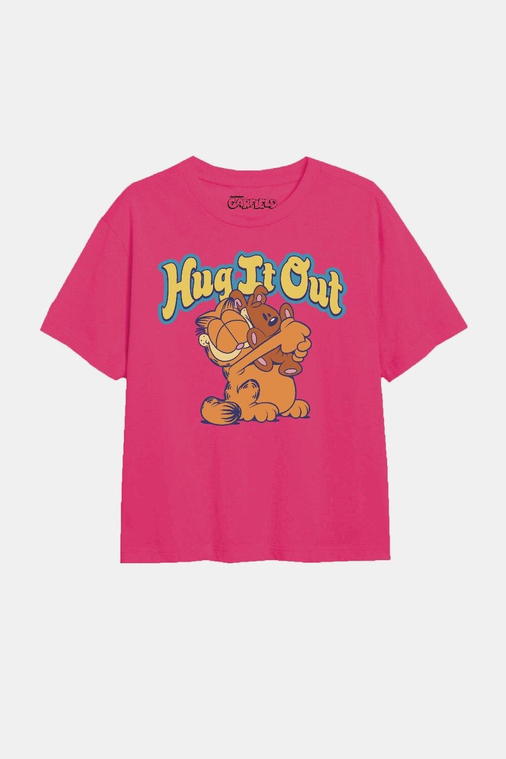

Футболка для девочек Hug It Out Garfield, розовый