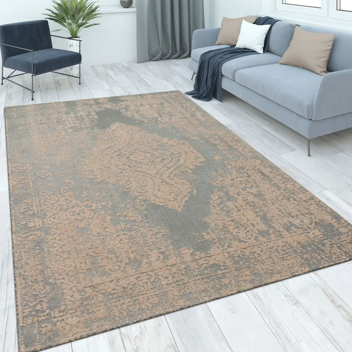 

Ковер Paco Home "Mariba 200", прямоугольный, короткий ворс, крапчатый, восточный вид, эффект высокий-низкий, гостиная 120х170 см, бежевый