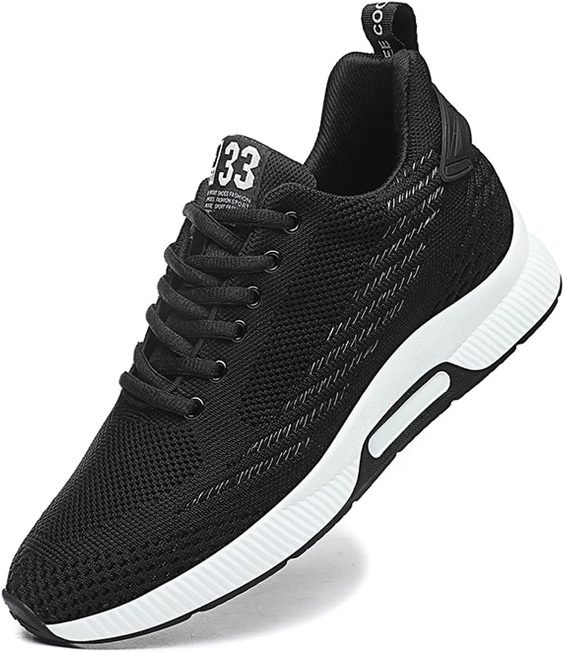 

Мужские невидимые увеличивающие рост кроссовки BMINFEE, легкие спортивные кроссовки с дышащей материалом и шнуровкой, увеличение роста на 6 см, черный