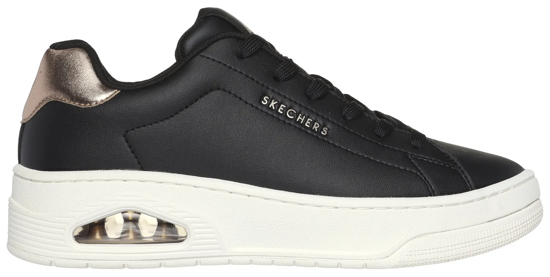 Кроссовки Skechers "UNO COURT", с металлизированной аппликацией, повседневная обувь, полуботинки, туфли на шнуровке, цвет Schwarz-Roségoldfarben — фото 3