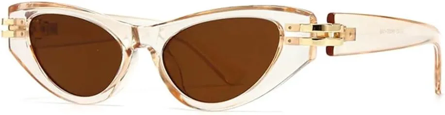 

Солнцезащитные очки MUTYNE Luxury Cat Eye в маленькой оправе для женщин и мужчин, винтажные, сексуальные, популярные, с защитой от УФ-излучения UV400, Champagne Tea