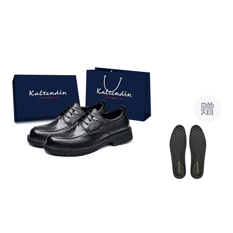 

Kaltendin Повседневные кожаные туфли мужские низкие черные, цвет Black[Box Included]