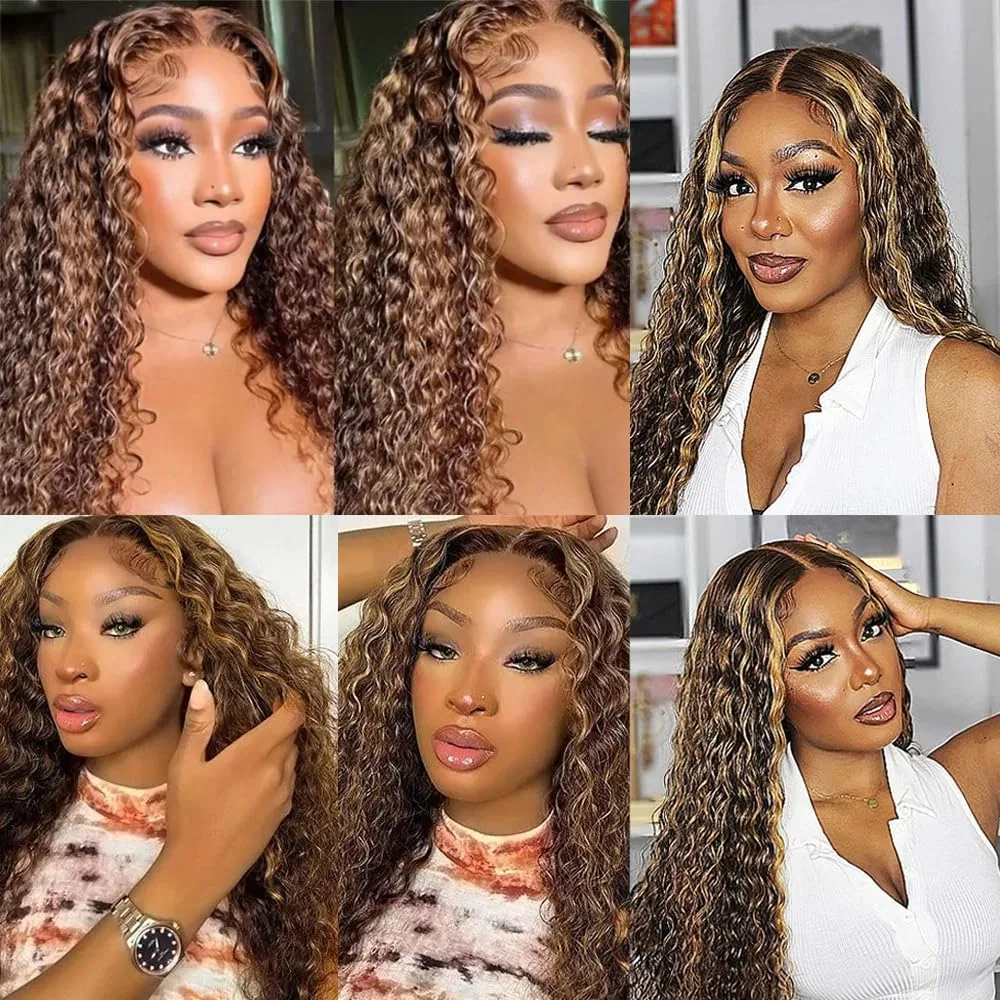 Натуральные бразильские пряди волос Remy для наращивания P427 Highlight Blonde Water Wave 3 пучка 300 г Heiowuio — фото 2