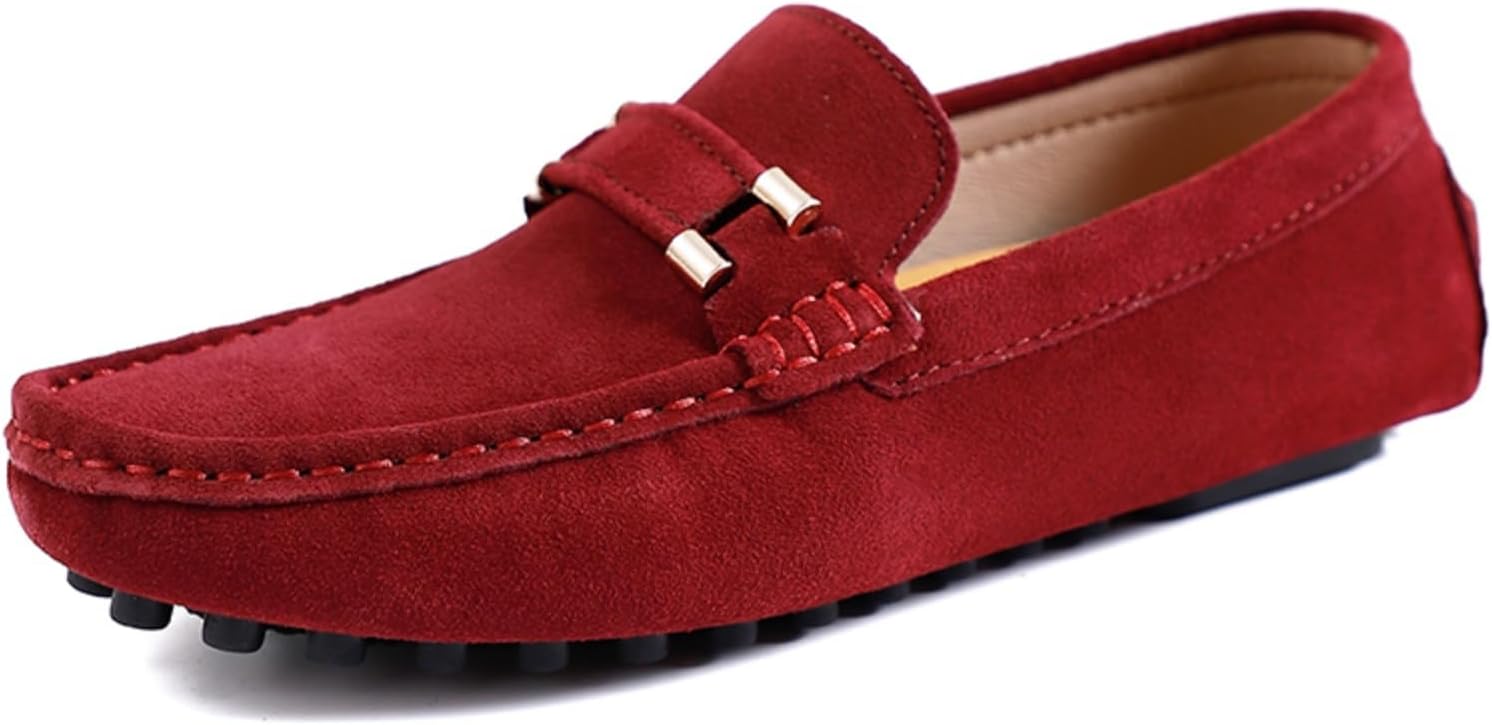 

Мужские туфли-лоферы из замшевой кожи, нубук, ручная стойка, с амортизирующей памятью, легкие, с резиновой подошвой, для ежедневных поездок и прогулок на улице Kpdwfms, бордовый