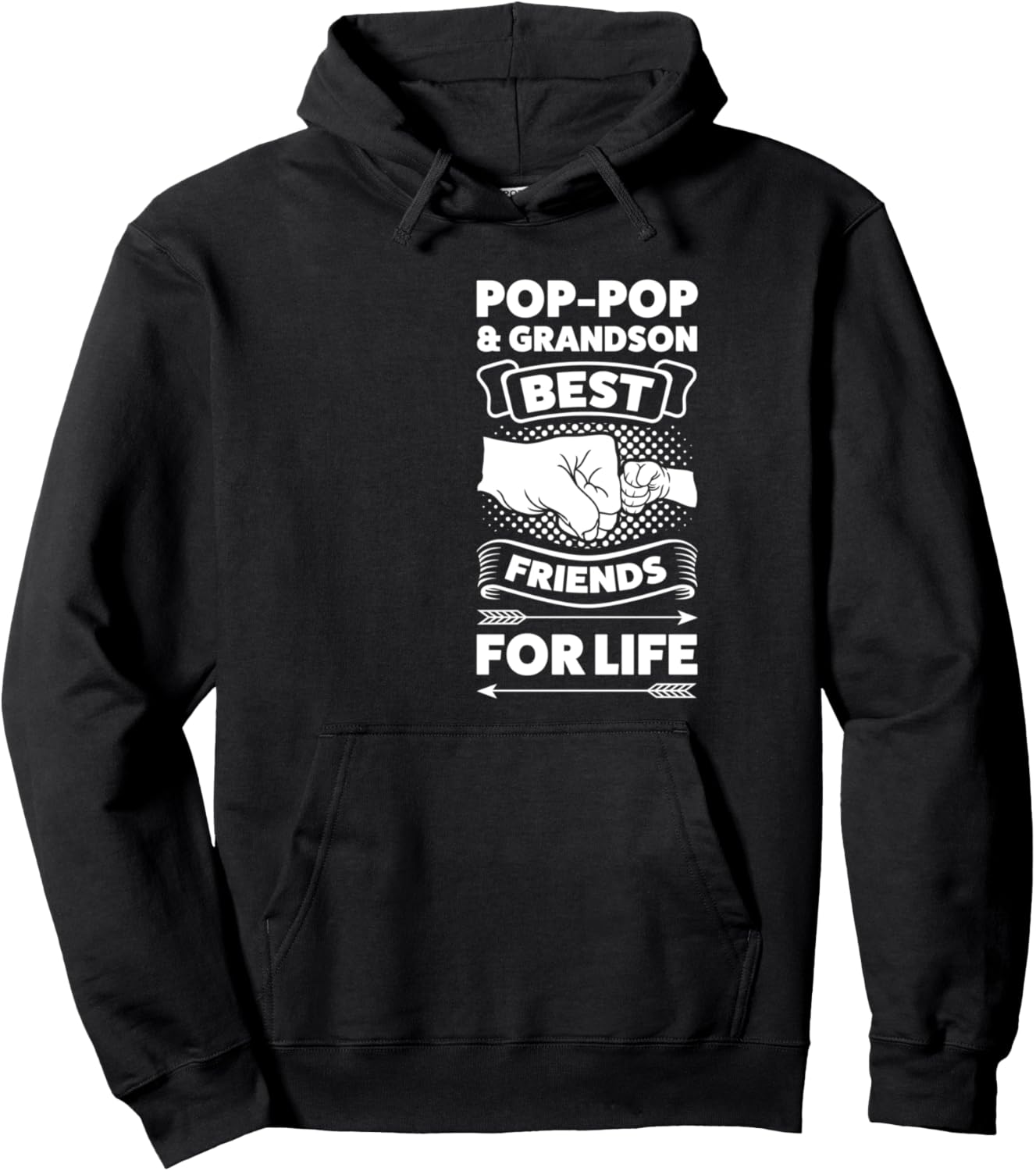 

Толстовка с надписью «Папа и внук - лучший друг на всю жизнь» Father Grandpa Gift Idea, черный