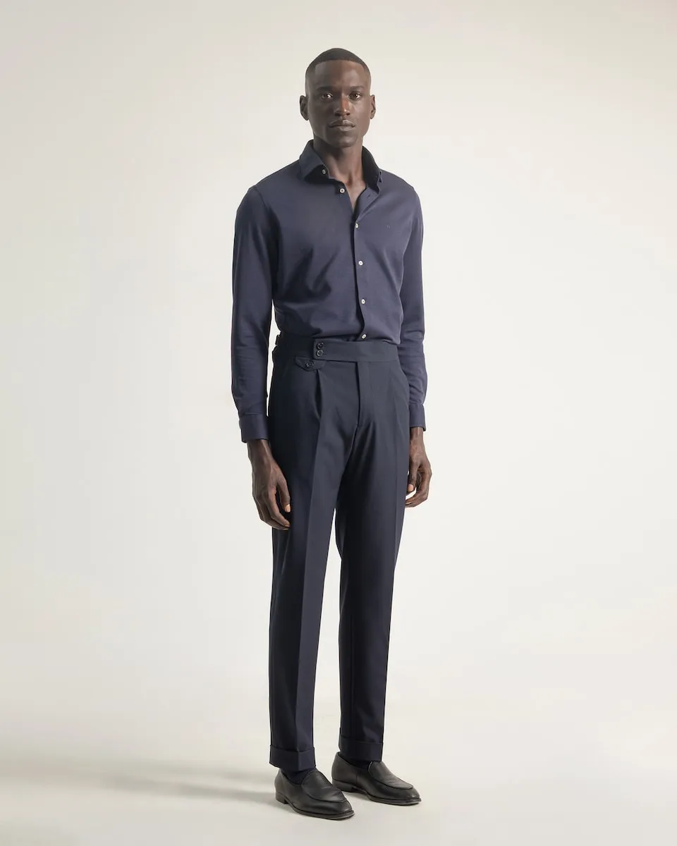 

Мужские классические брюки с высокой талией, узкий крой PuroEgo, темно-синий