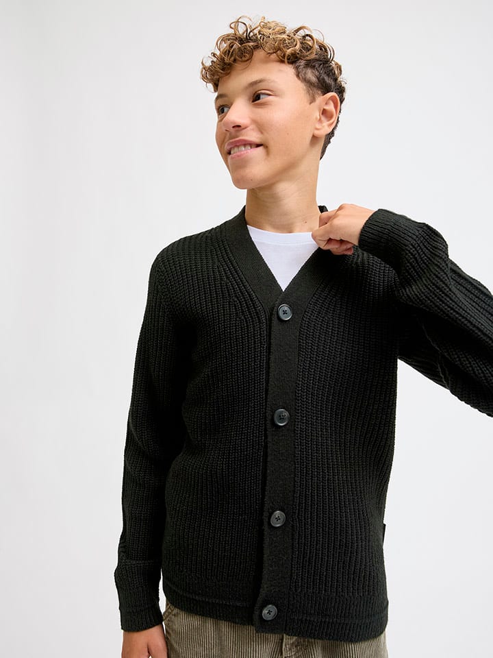 JACK & JONES Junior Кардиган «Коннор» черного цвета — фото 2