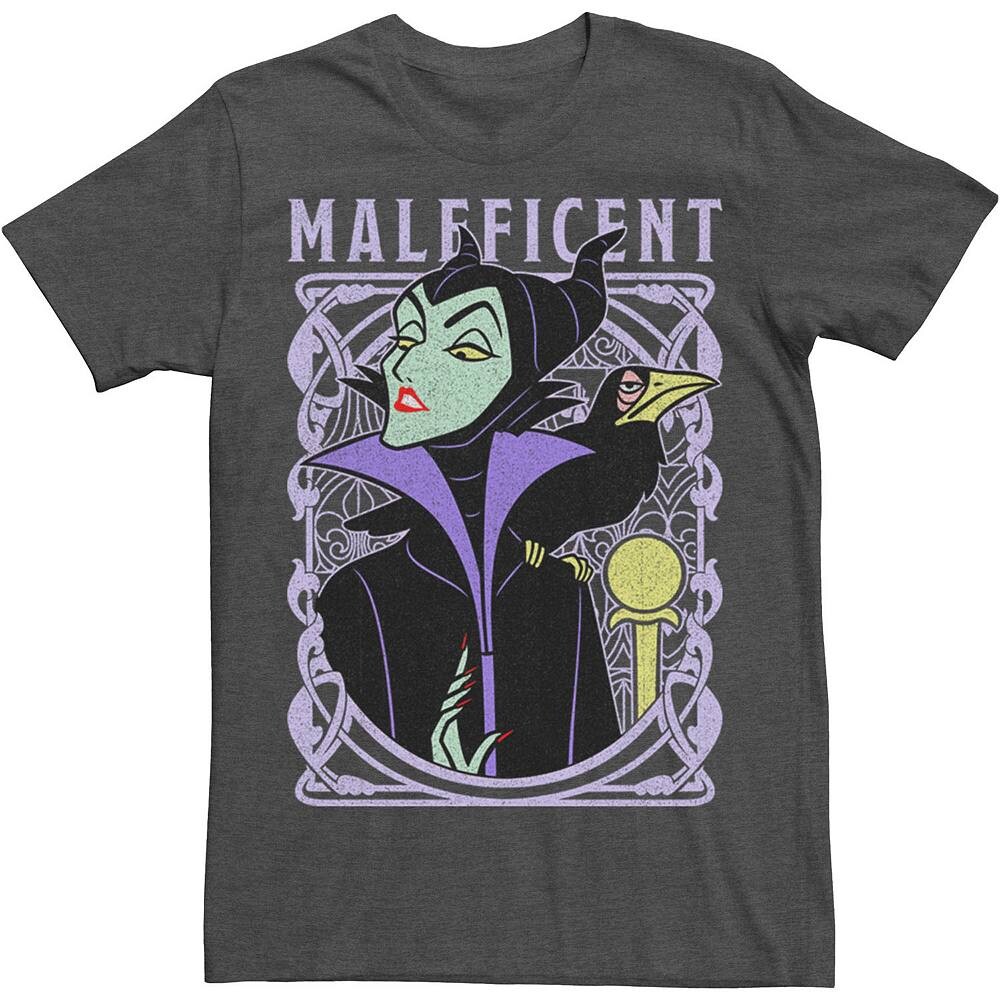 

Мужская футболка Old School с плакатом Disney's Sleeping Beauty Maleficent Licensed Character, цвет Charcoal Heather