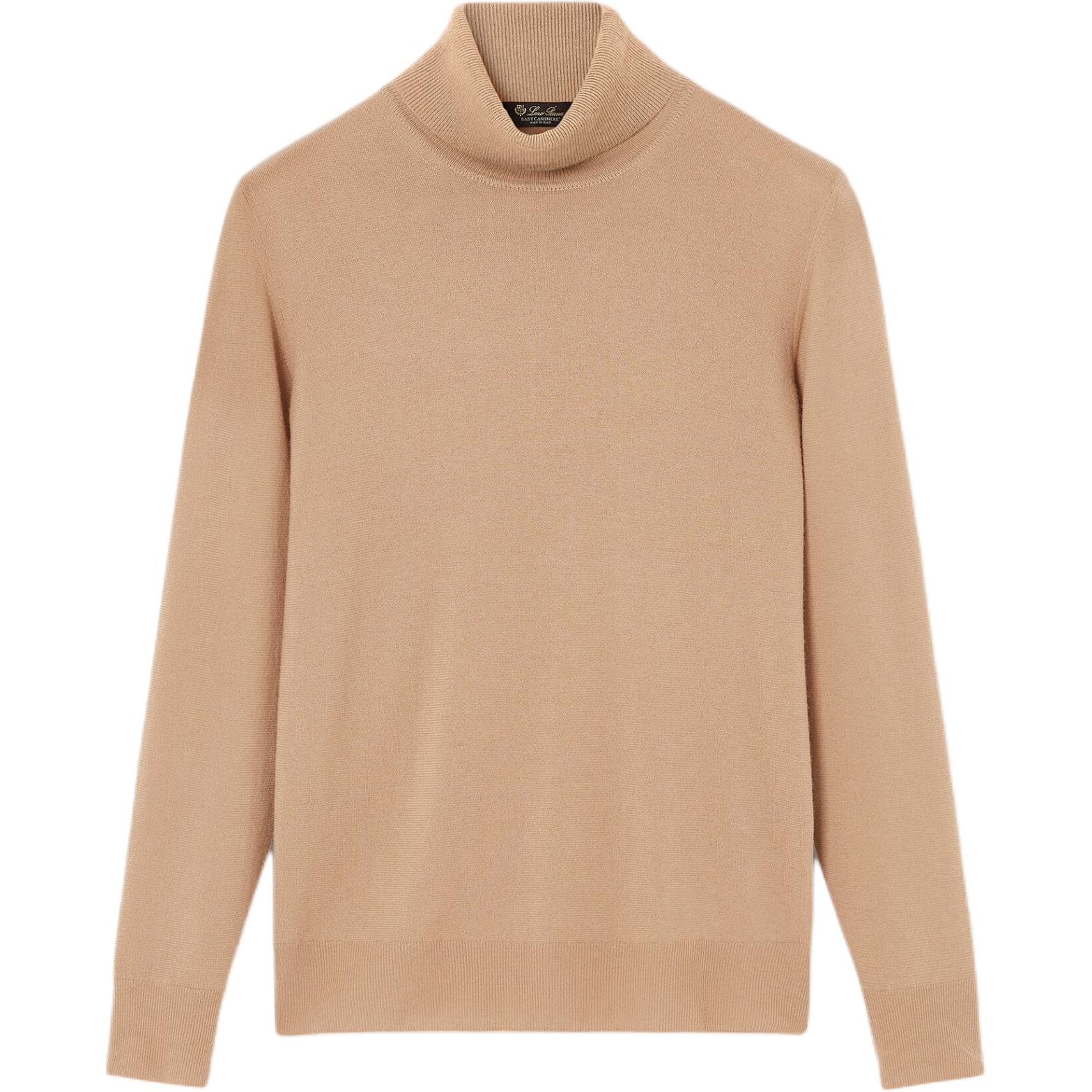 

Свитер с воротником-водолазкой и ребристыми манжетами Loro Piana, бежевый
