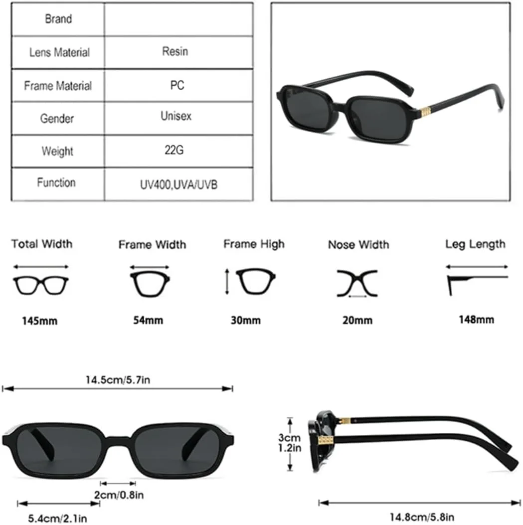 

Солнцезащитные очки прямоугольной формы для женщин, винтажные очки с защитой от УФ-излучения для мужчин, модные панк-солнцезащитные очки UUPTTPL, Leopard Clear