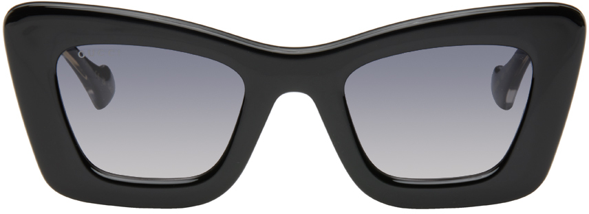 

Черные солнцезащитные очки «кошачий глаз» Gucci, Black/Crystal/Grey