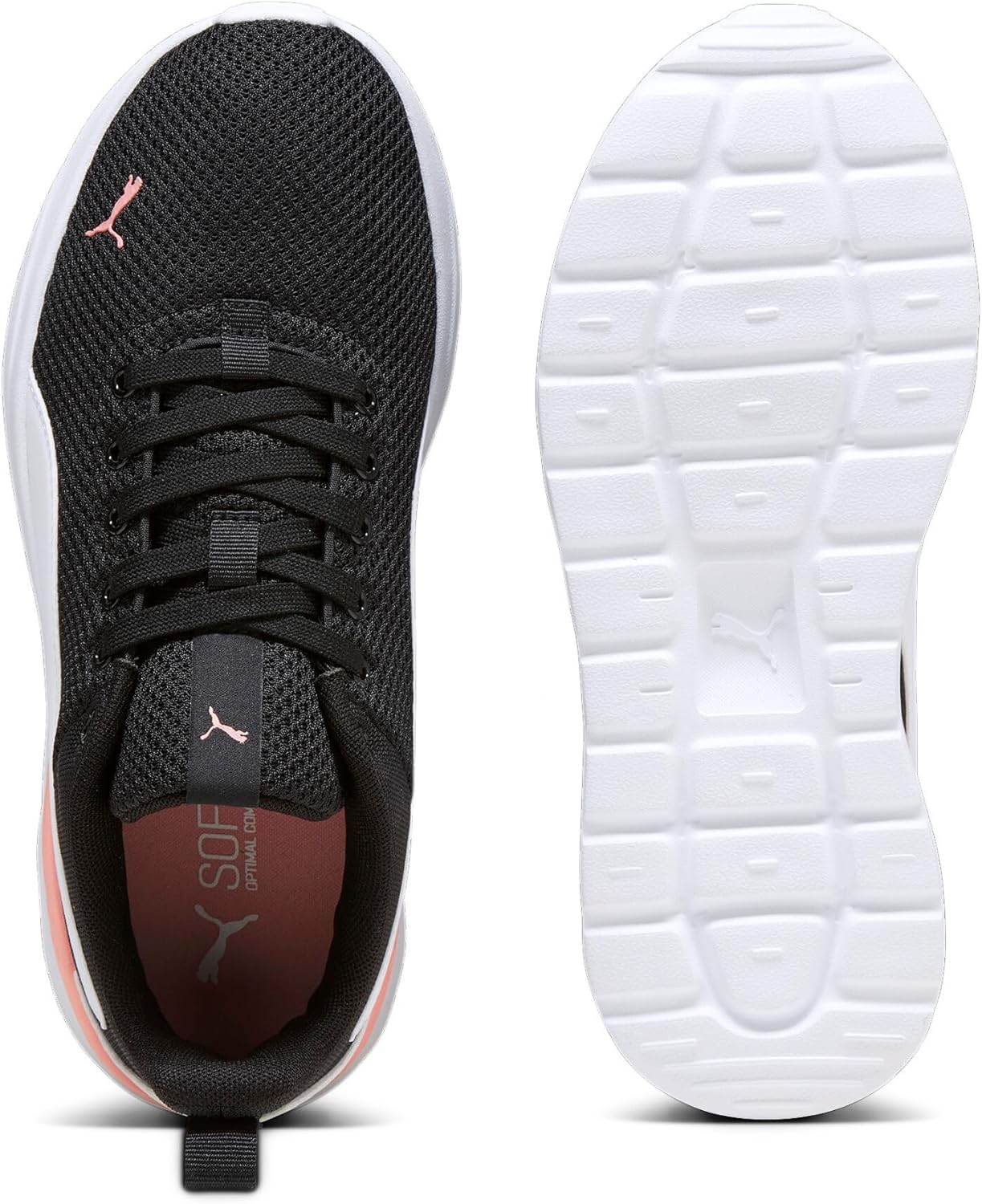 Кроссовки PUMA St Runner унисекс на застежке-липучке, белый/черный/персиковый — фото 4