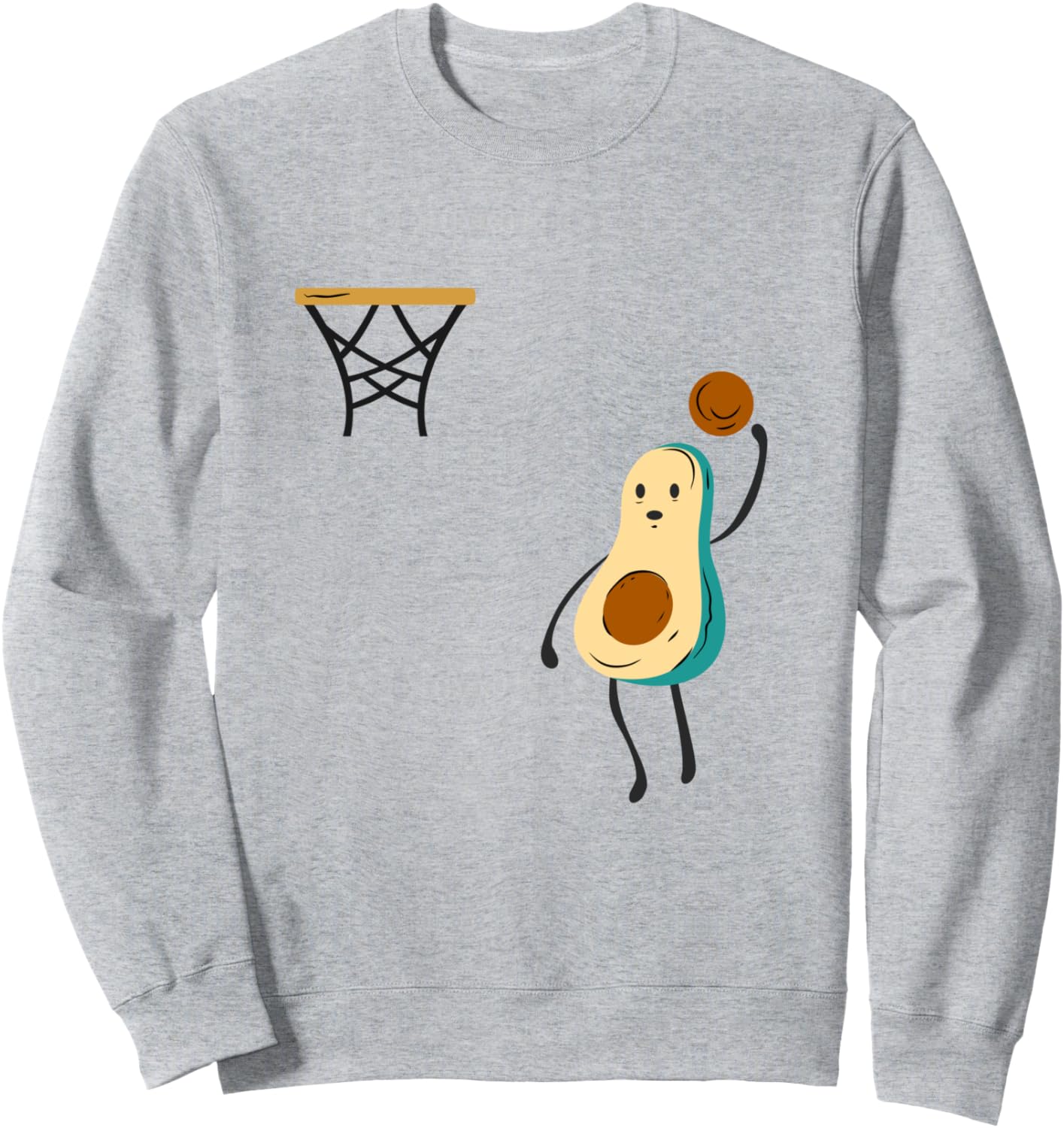 

Футболка с надписью Баскетбол, авокадо, бросок в машину вместе Basketball Player Avocado Motif, серый