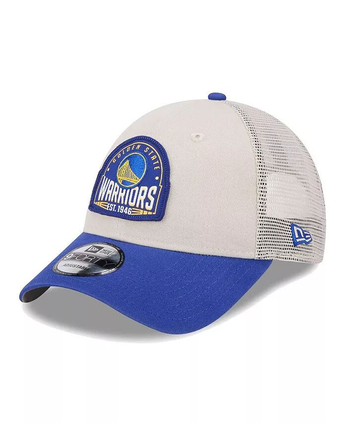 

Мужская регулируемая кепка цвета хаки с нашивкой Royal Golden State Warriors Throwback Patch Trucker 9FORTY New Era