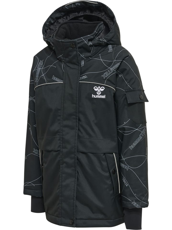 Куртка Hummel Zip с отверстиями для больших пальцев Hmlconquer Lifestyle Boys в ЧЕРНОМ цвете Hummel — фото 4
