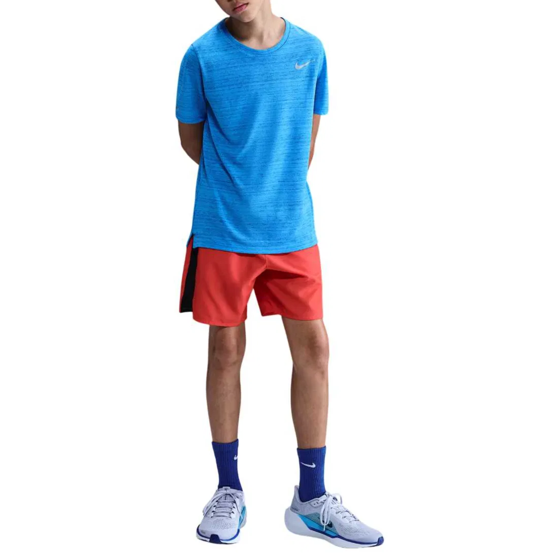 Футболка Nike Dri-FIT Miler для детей синяя — фото 3