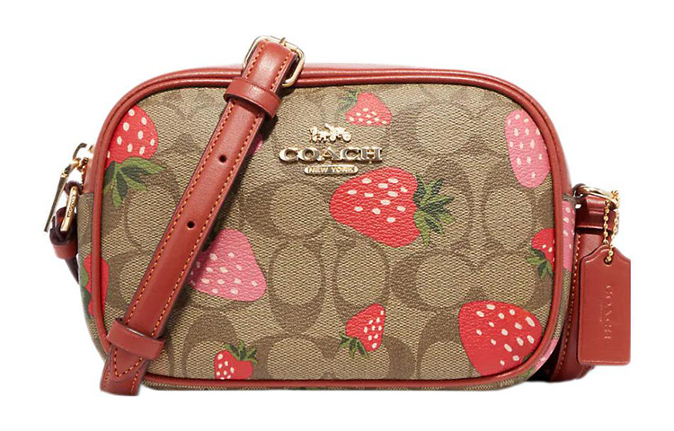 

Сумка через плечо Jamie Canvas с кожаными деталями, маленькая женская коричневая COACH, Set (Bag+Dust Bag)