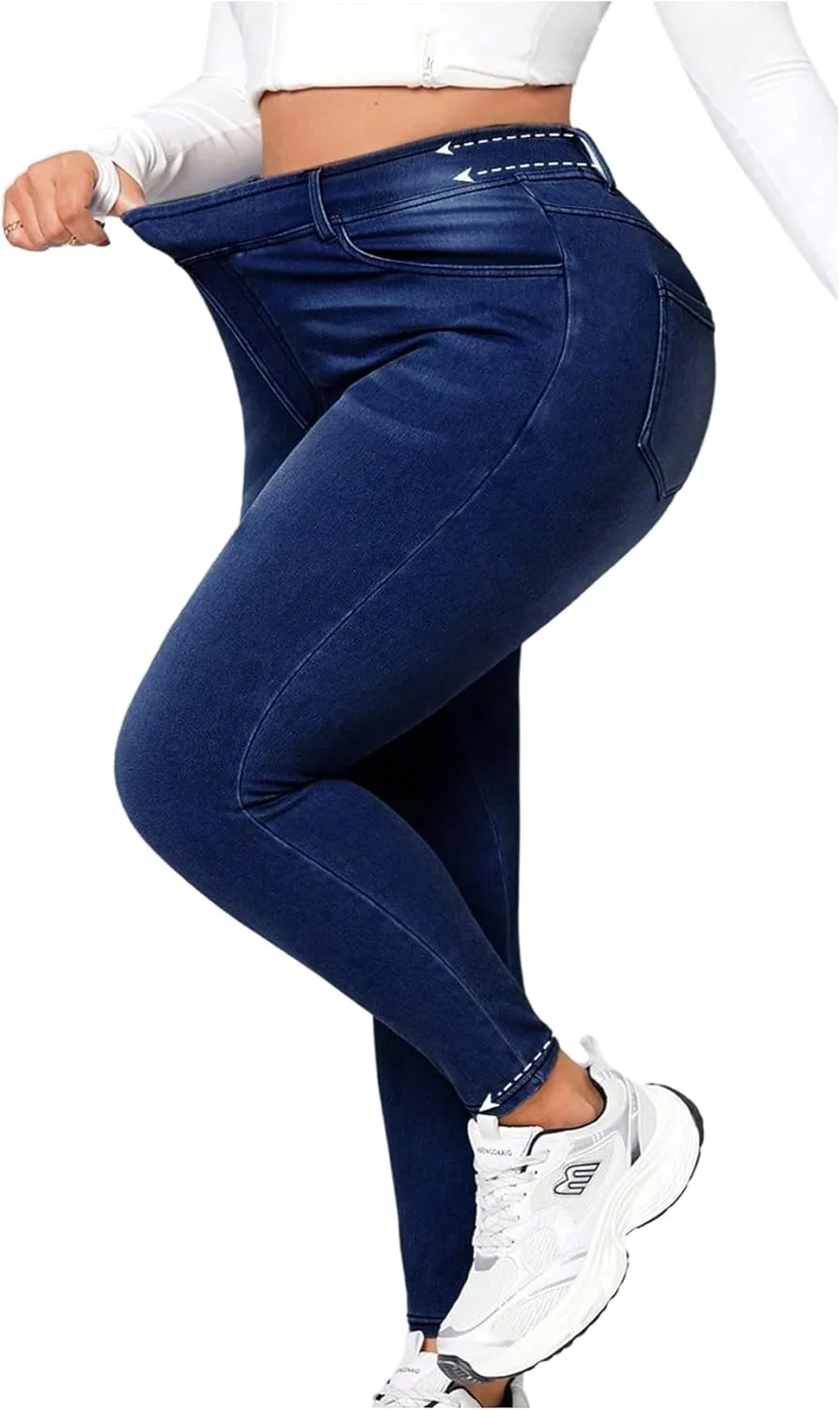 

GORGLITTER женские джинсы Plus Size Skinny с высокой эластичной талией