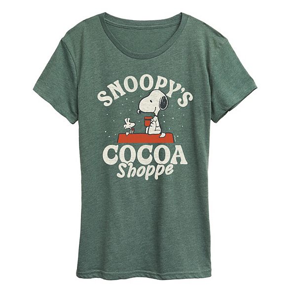 

Футболка с рождественским принтом Snoopy's Cocoa Shoppe Licensed Character, Heather Juniper