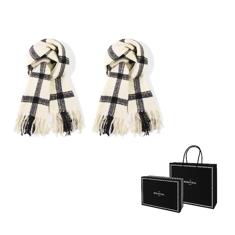 

Вязаный шарф унисекс J W, 2 pack (бежевый+бежевый)