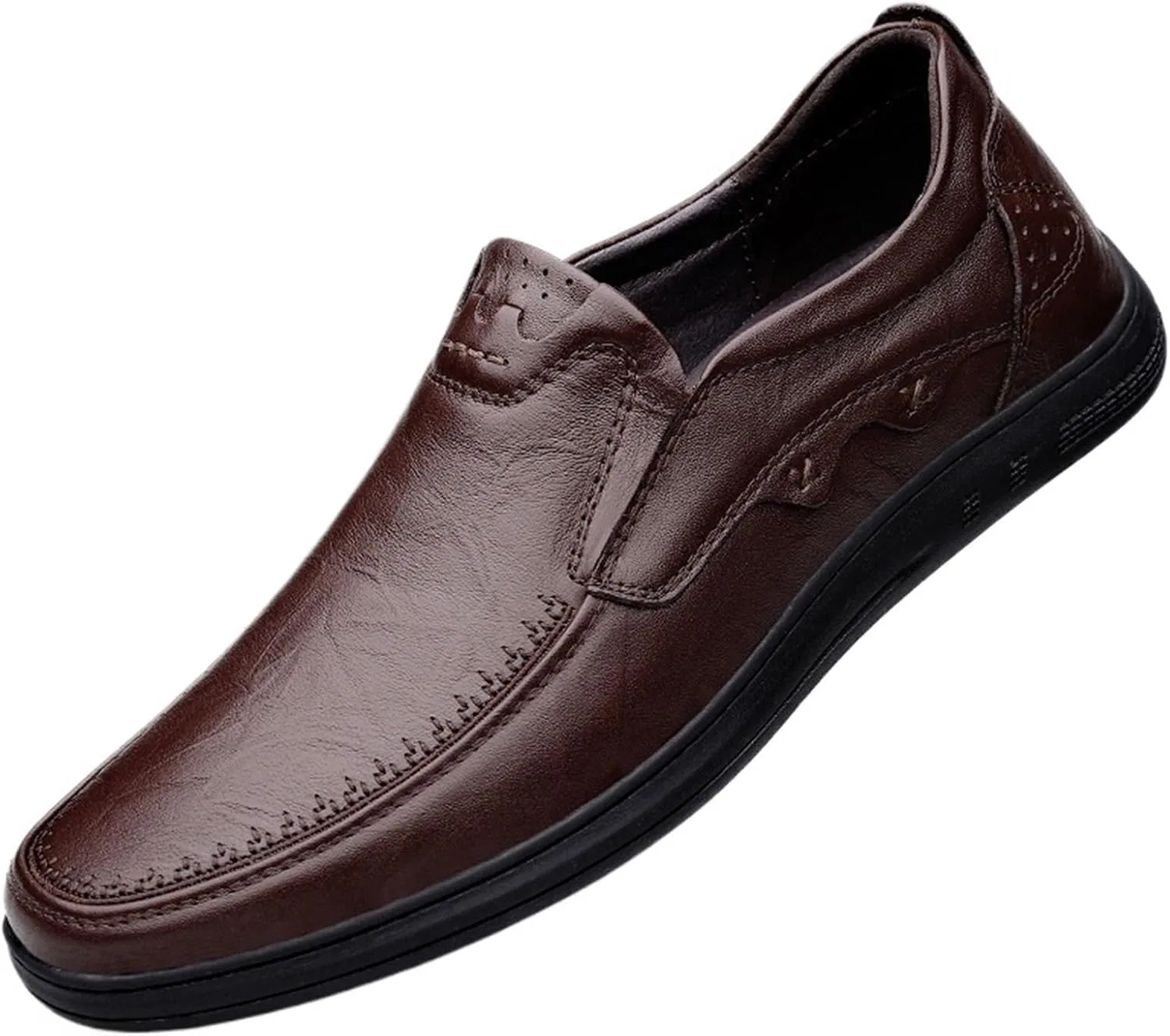Generic Туфли Herren Kleiderschuhe Frühling Herren echte Lederschuhe Erste Schicht mit Kuhläden weicher Lederweicher Sohle atmungsaktives Geschäft Lederschuhe (Brown, 38)