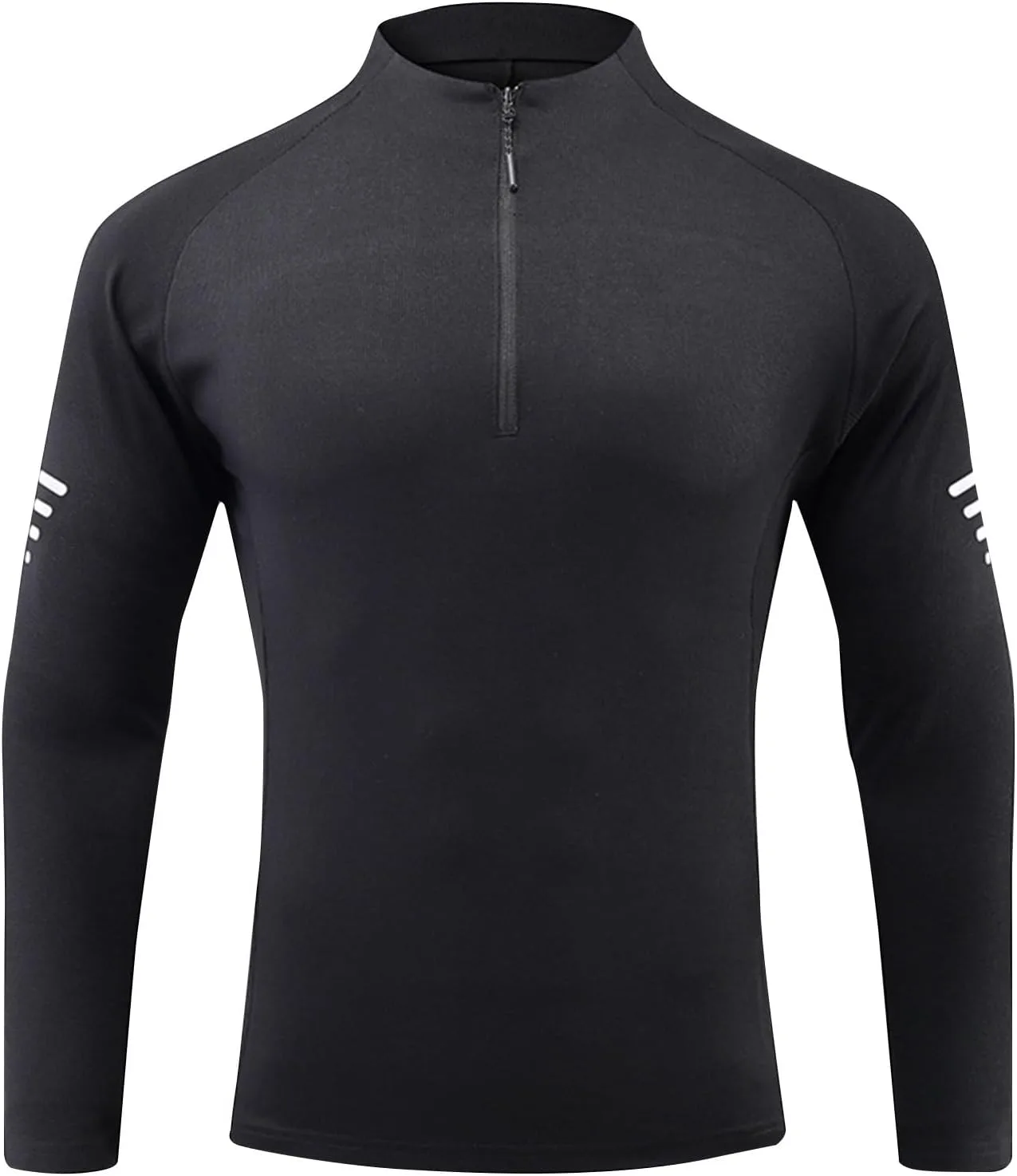 

Мужская футболка с длинным рукавом и молнией на четверть, быстросохнущая, для бега и спорта