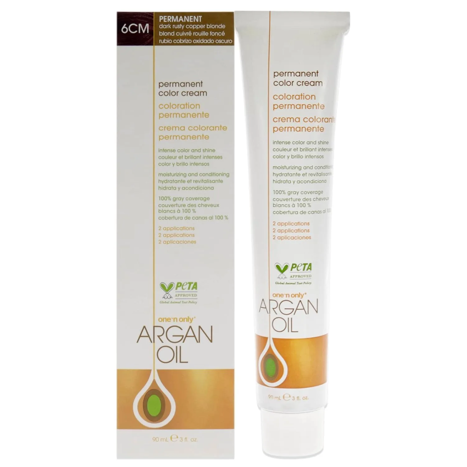 One N' Only Permanent Hair Color - стойкая краска для волос с аргановым маслом, насыщенные тона, маскирует седину, увлажняет и укрепляет, 6CM Dark Rusty Copper Blonde (85 г) One 'N Only, 6CM Dark Rusty Copper Blonde
