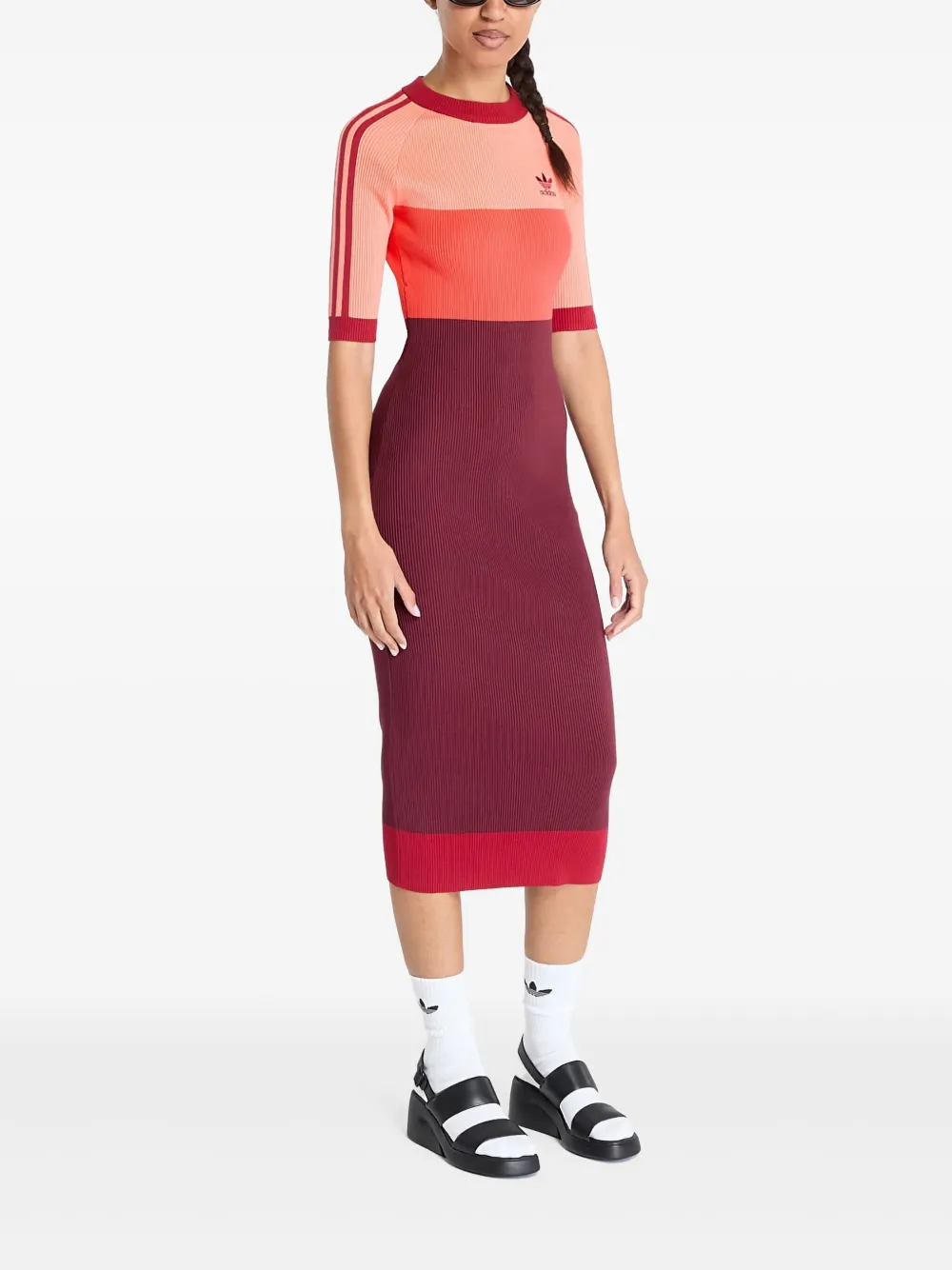 

Платье миди из коллаборации с Ksenia Schnaider adidas, красный