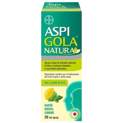 

Спрей для горла AspiGola Natura с натуральными экстрактами алоэ Bayer Spa
