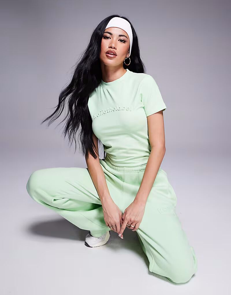 

Футболка с тисненым логотипом цвета лаймового щербета Kaiia, Зеленый, Футболка с тисненым логотипом цвета лаймового щербета Kaiia