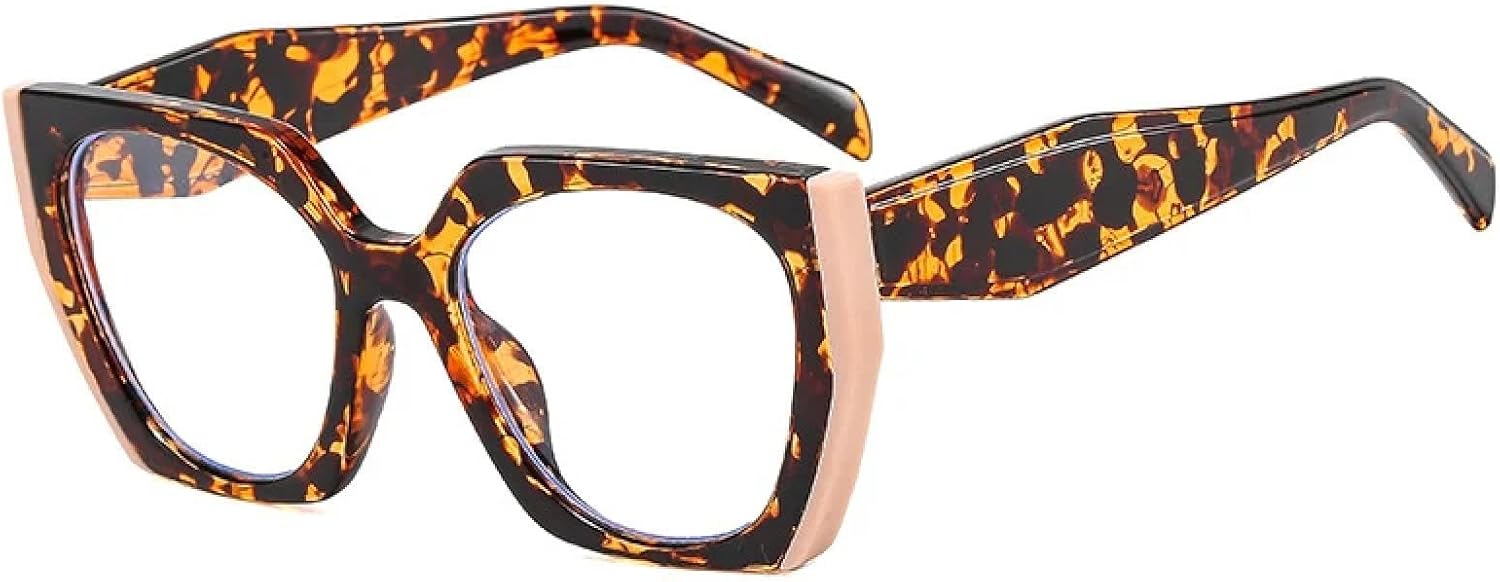 

Солнцезащитные очки «кошачий глаз» с двойным цветом, женские, с прозрачными градиентными линзами, защита от УФ-излучения UV400, мужские солнцезащитные очки DSVIGF, Leopard Beige Clear