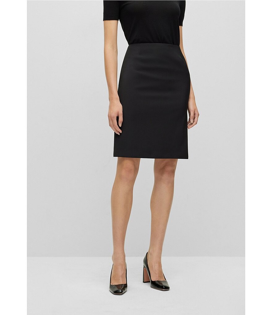 

Юбка-карандаш из натуральной шерсти BOSS by Hugo Boss Vileah, черный