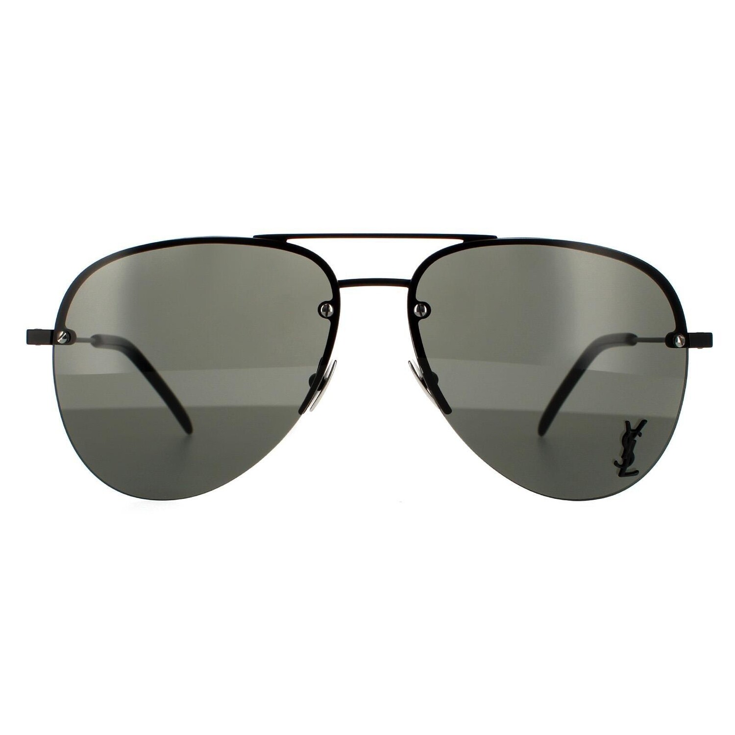 

Солнцезащитные очки Aviator Black Grey SL CLASSIC 11 M Saint Laurent, черный