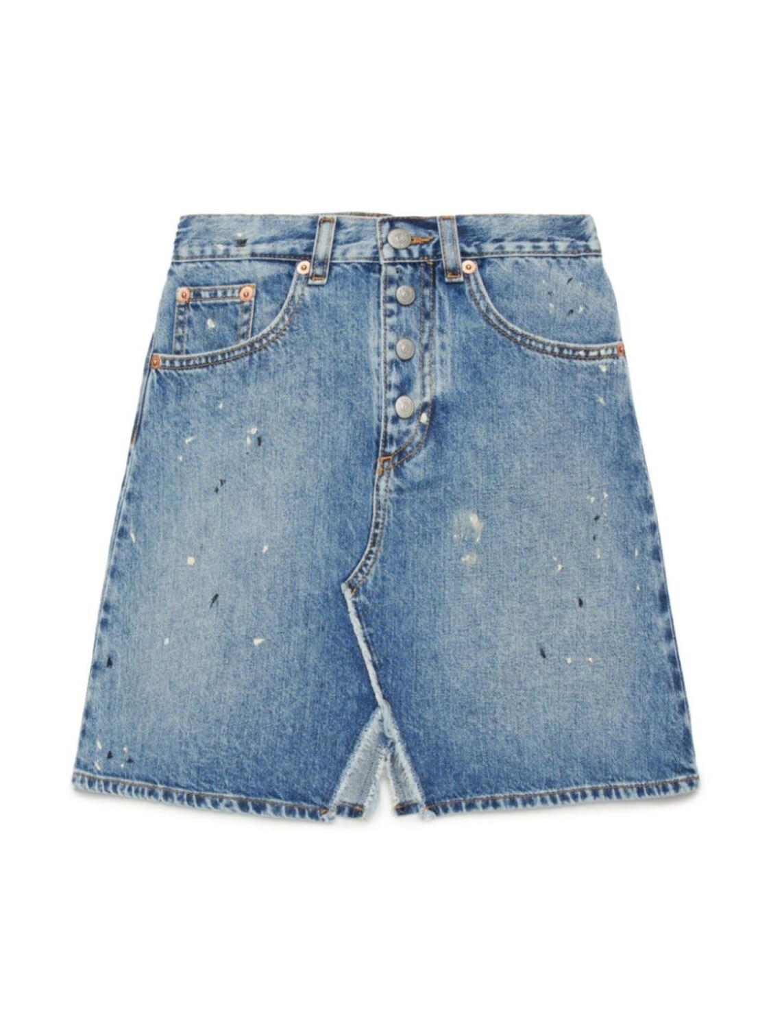 

Юбка из денима с брызгами краски MM6 Maison Margiela Kids, синий