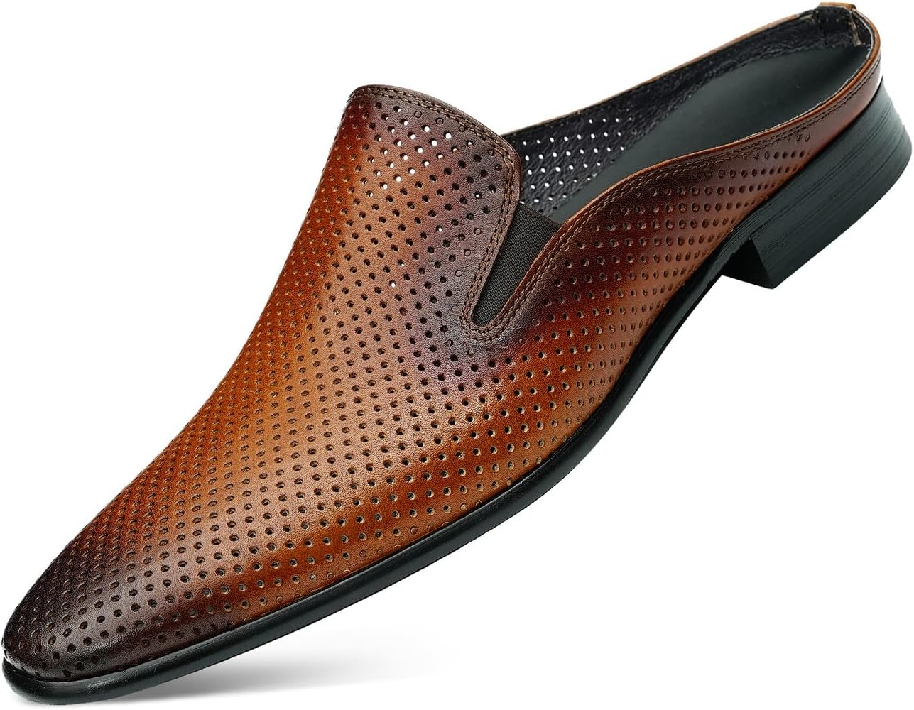 

Мужские мюли Santimon, туфли-лоферы, кожаные с открытой пяткой, бизнес, свадебные, повседневные модные сланцы, обувь без застежки, сандалии, летние туфли для мужчин, коричневый