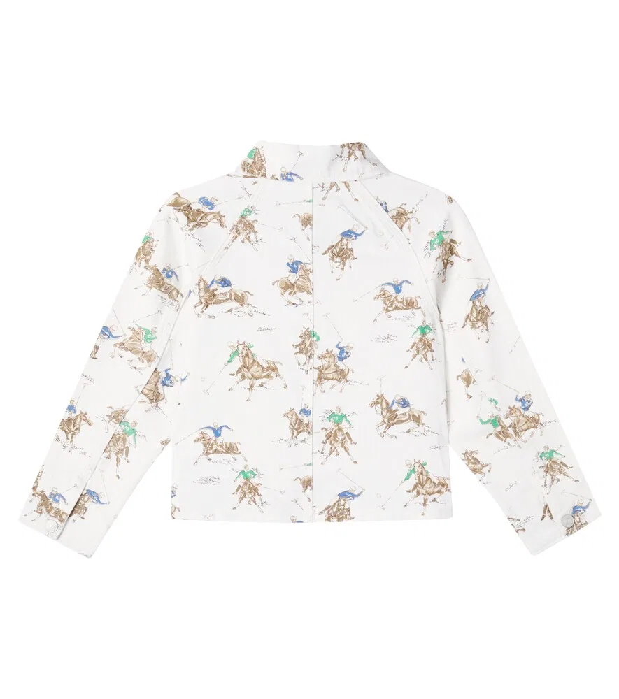 Джинсовая куртка с принтом Polo Ralph Lauren Kids, белый — фото 4