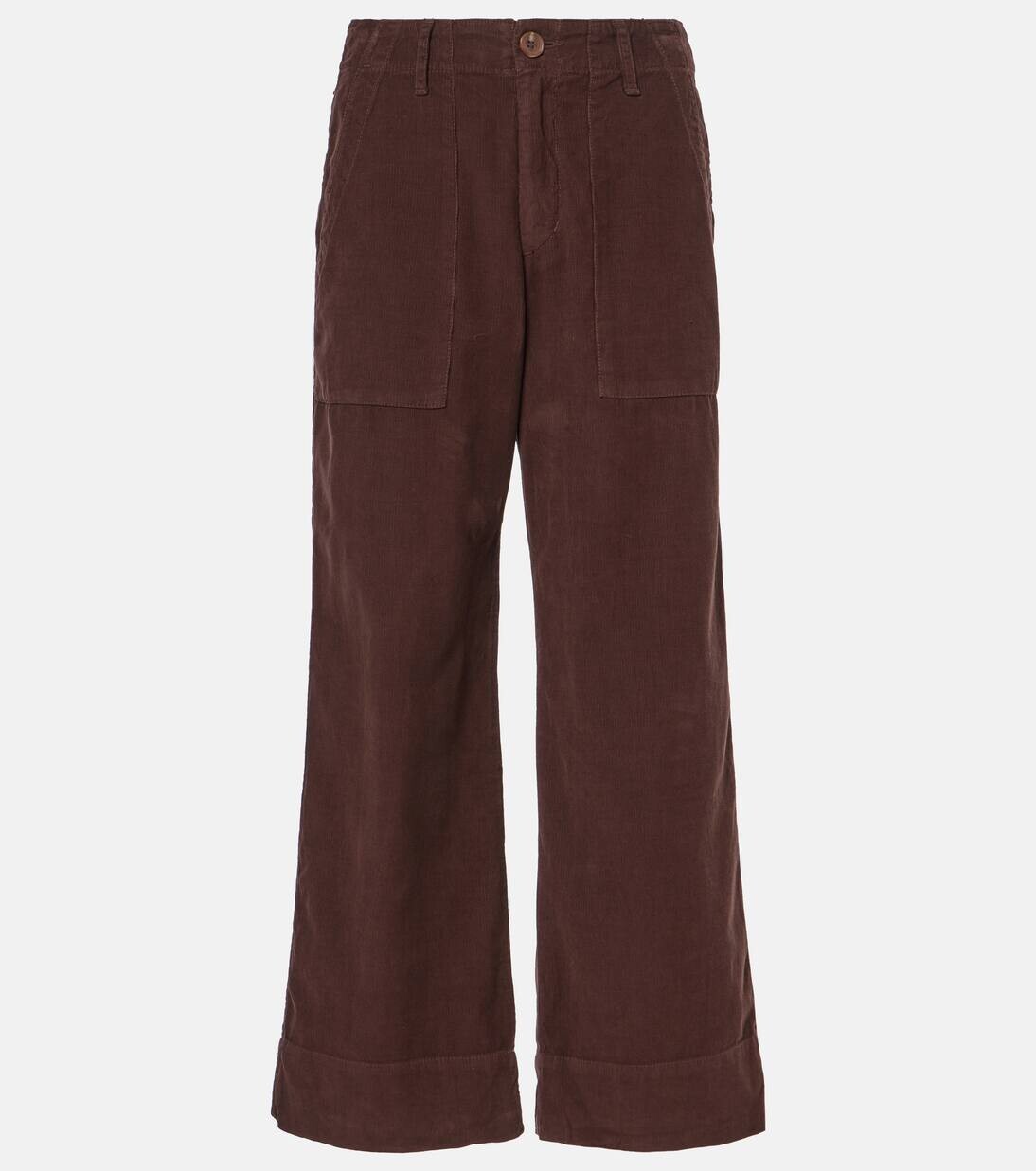 

Укороченные вельветовые брюки широкого кроя Vera Velvet, цвет bark