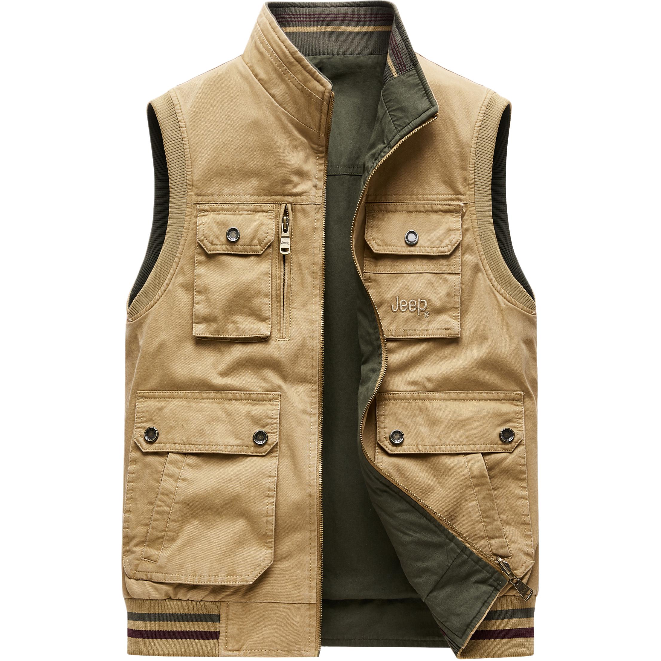 

Жилет Unisex Stand Collar Moderate Others Jeep, хаки