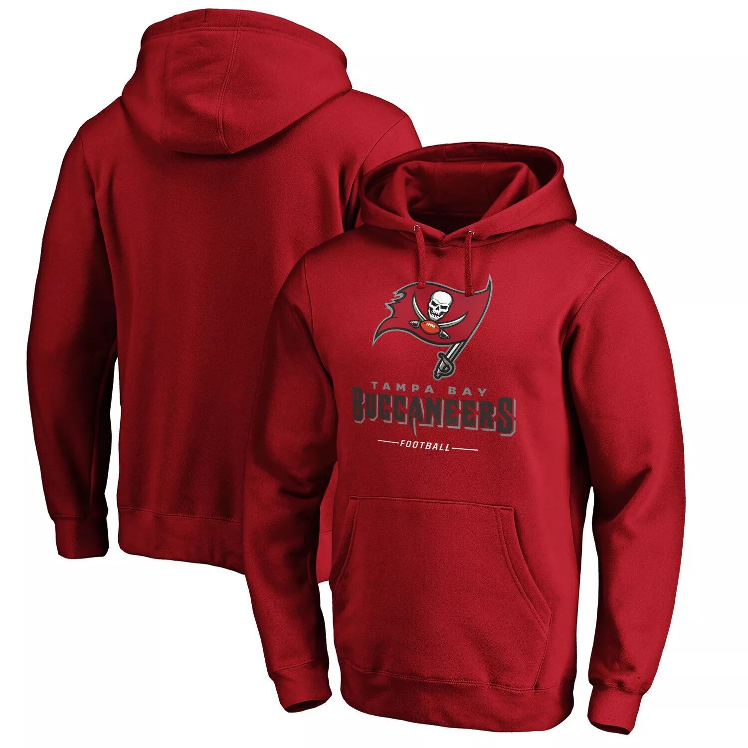 

Мужской красный пуловер с капюшоном с логотипом Tampa Bay Buccaneers Big & Tall Team Fanatics