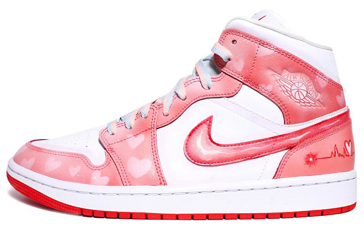 

Кроссовки Air Jordan 1 Vintage Basketball Shoes Women's Mid-Top White/Red/Pink