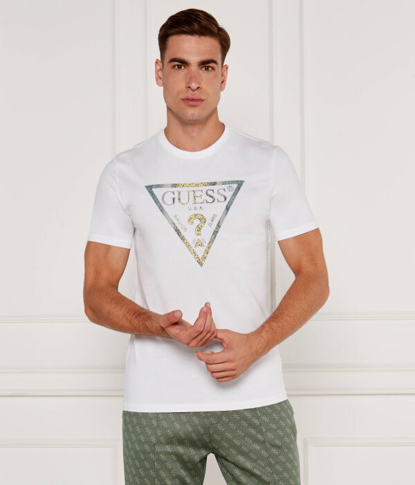 

Футболка мужская Guess Jeans из органического хлопка с логотипом, белый