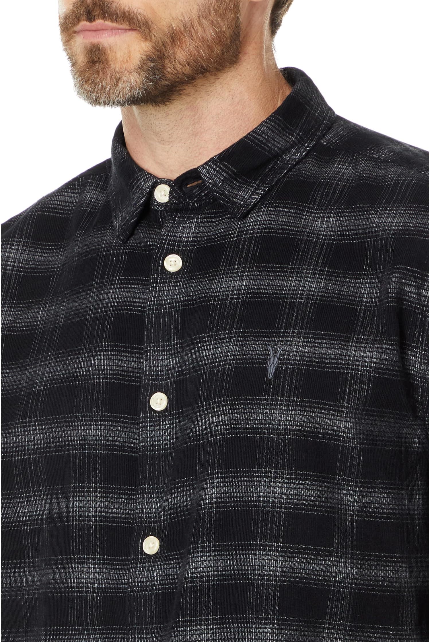 Рубашка AllSaints Kink Long Sleeve Shirt, цвет Navy Blue — фото 3