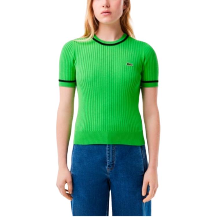 Футболка женская LACOSTE, зеленая — фото 3