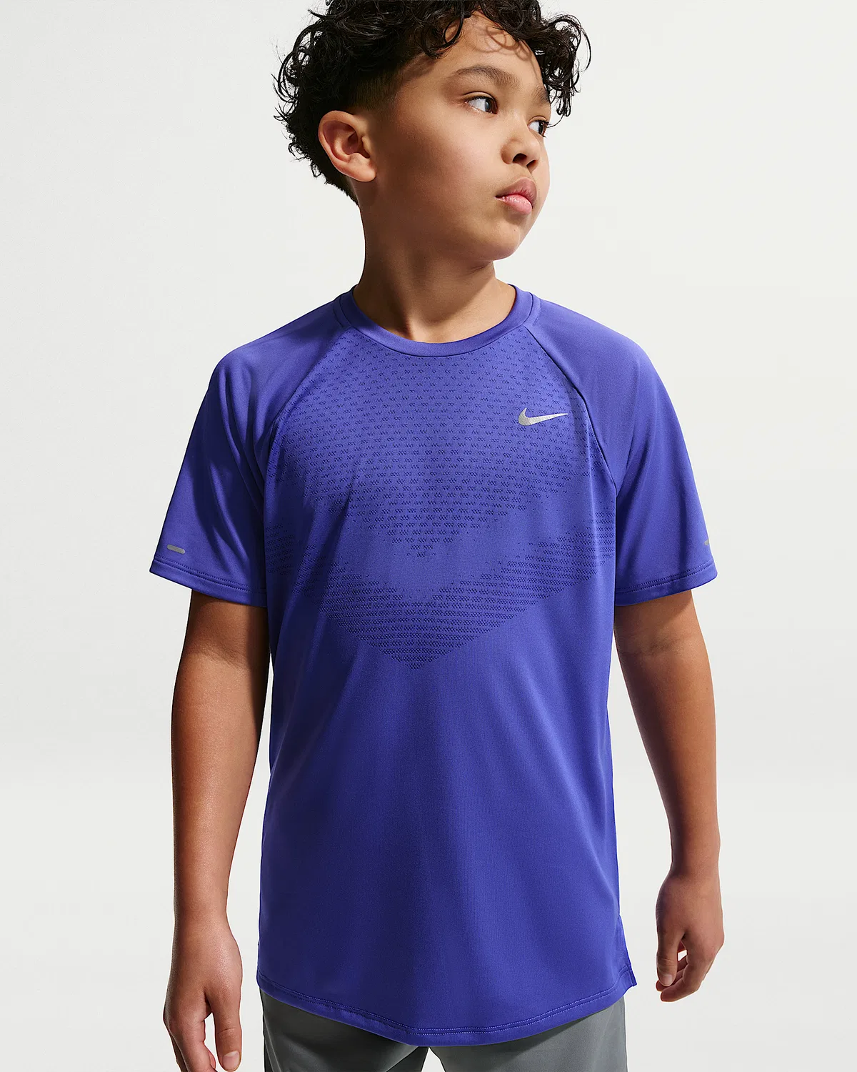 Детская футболка Dri-FIT Nike Stride с коротким рукавом, Lapis