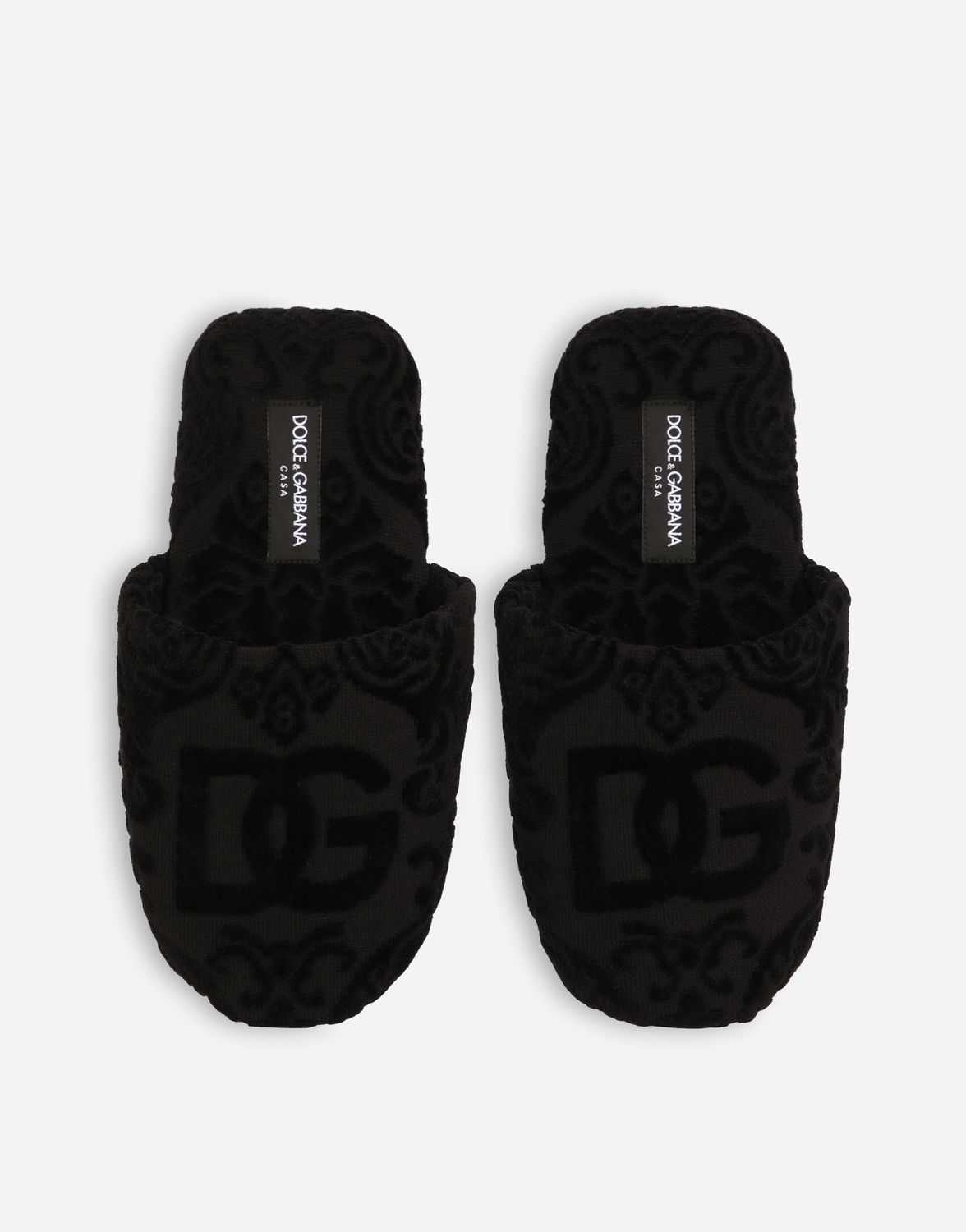 Тапочки из жаккардового махрового хлопка Dolce & Gabbana, мультиколор — фото 4