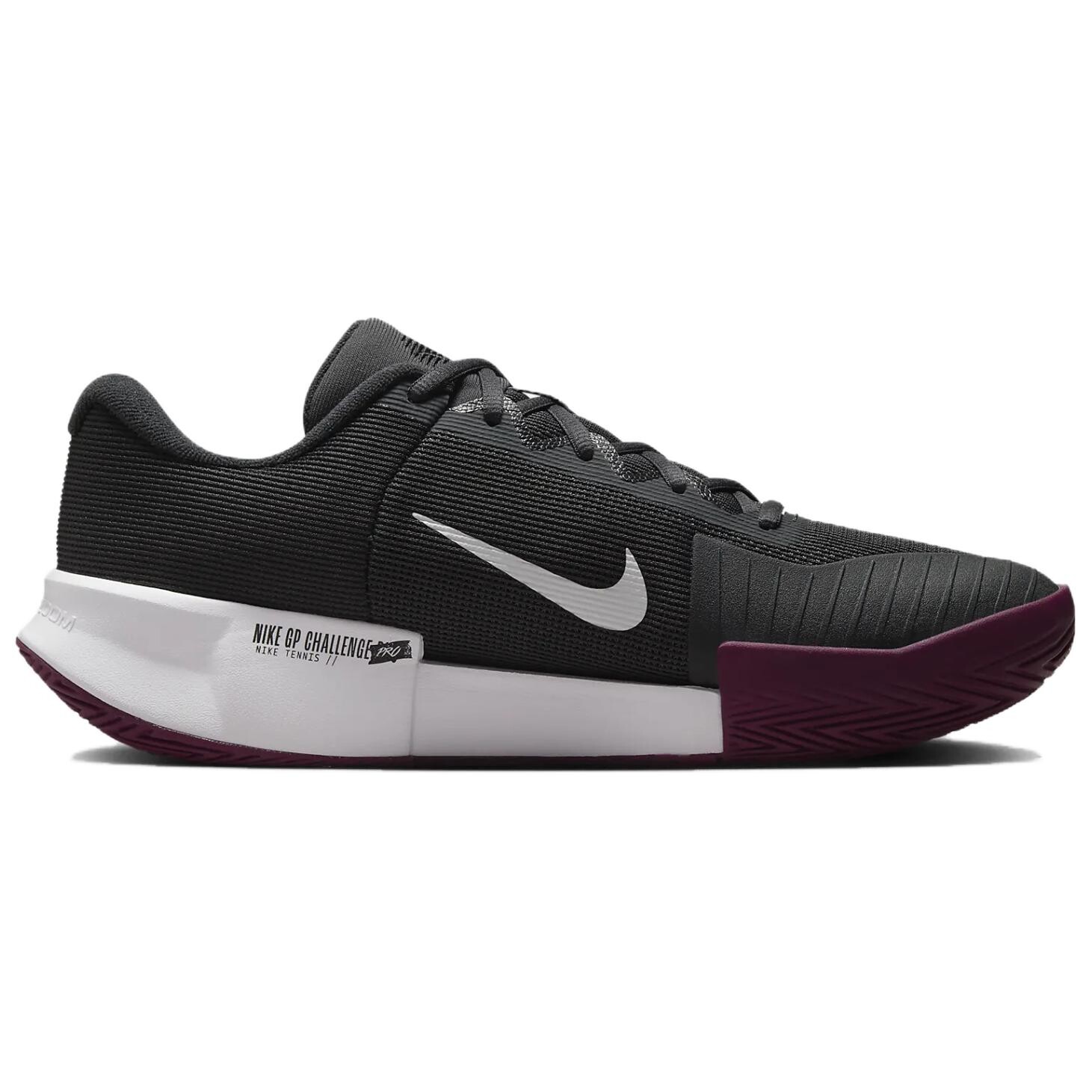 Кроссовки Nike GP Challenge Pro Tennis Shoes Men Low-top Deep Smoke Gray/black/Photon Dust/Sangria Gin, черный — фото 2