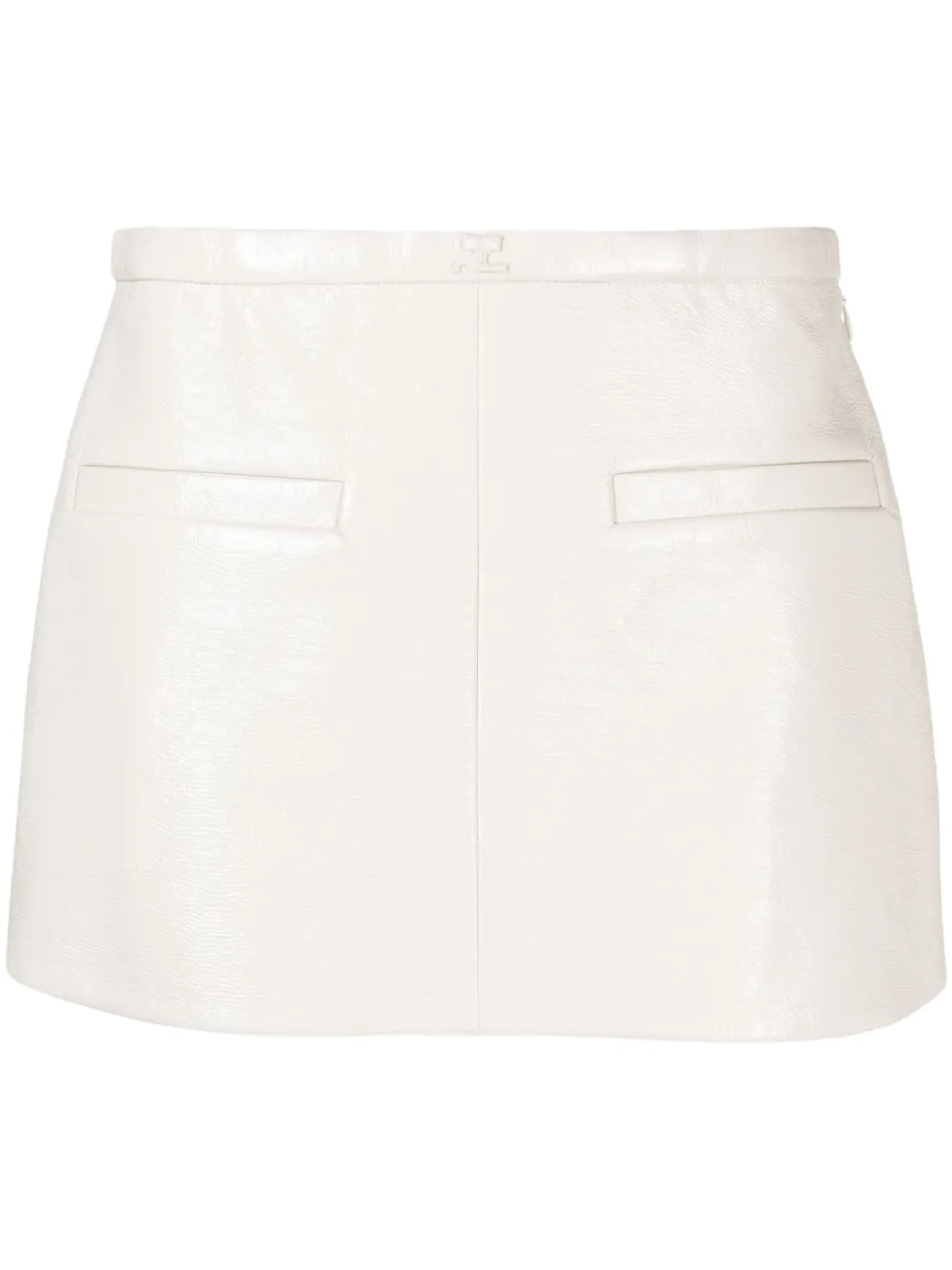 

Глянцевая юбка мини Courrèges, белый