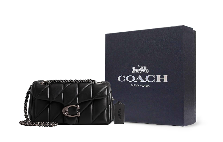 

COACH Таби овчинная женская сумка через плечо с бахромой черная