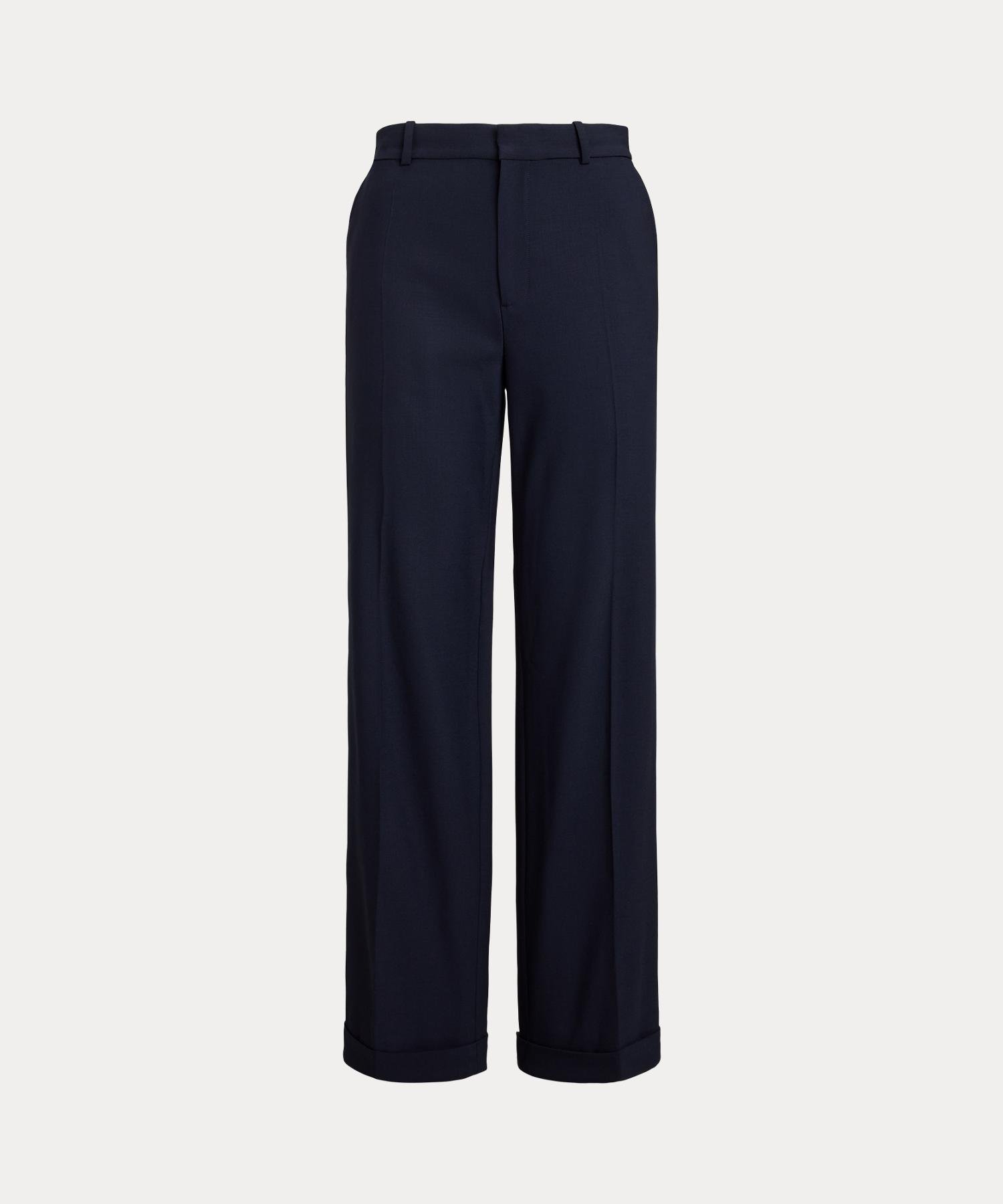 Эластичные шерстяные свободные прямые брюки Polo Ralph Lauren, 410 Navy