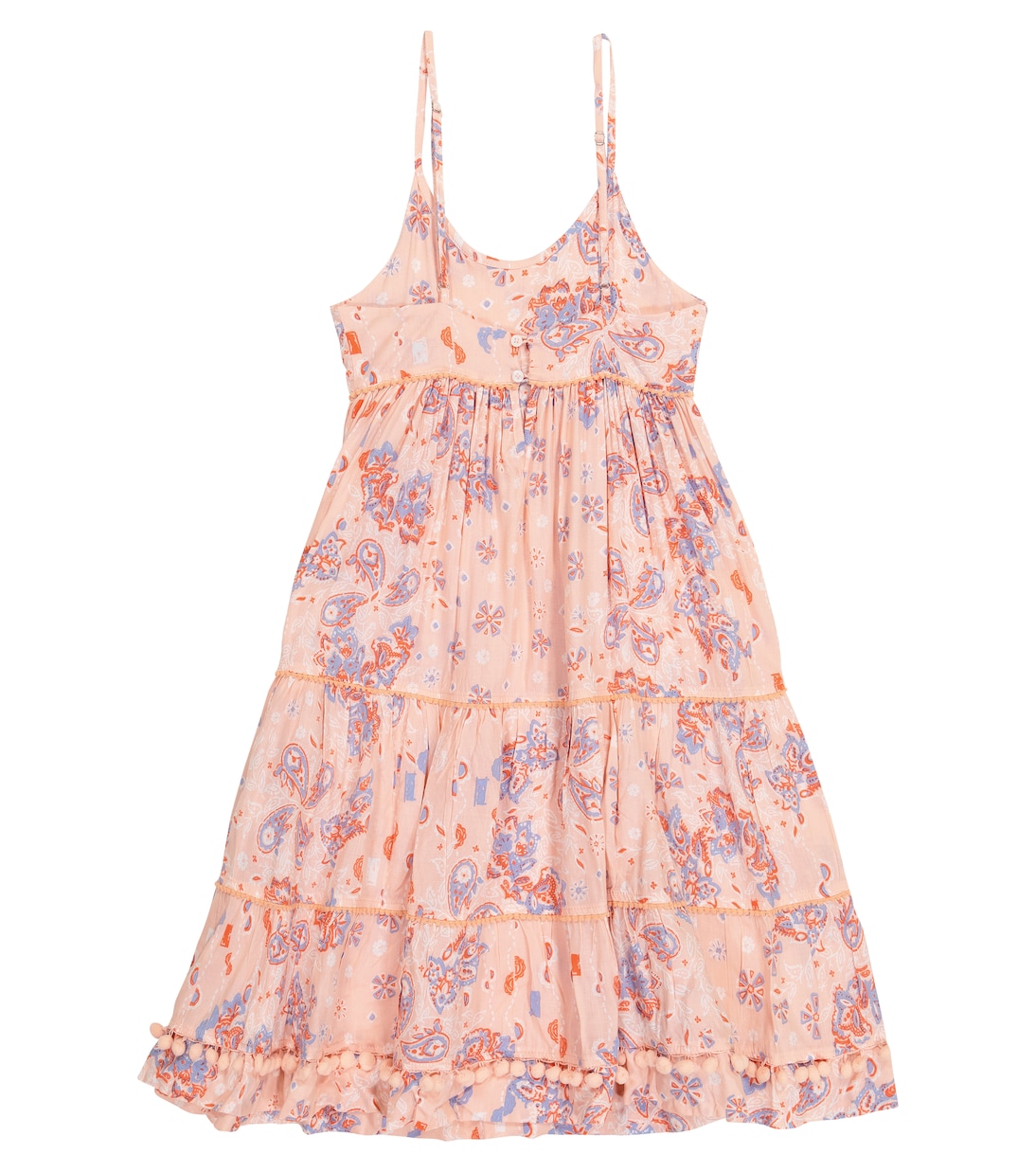 Платье Пиппа с цветочным принтом Poupette St Barth Kids, Pink Ruellia Batik Vertical — фото 4